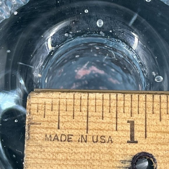 Blenko Art Glass Mushroom Taper Candle Holder Clear Glass 5 Inches Tall - Picture 13 of 14